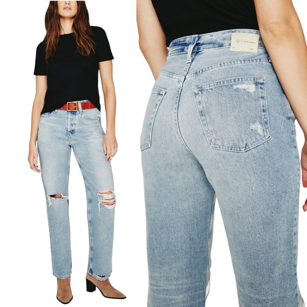 New AG-ED Denim Clove Relaxed Vintage Straight Leg Jean in 21 Years Performer 33